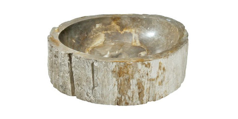 Allstone 20"x19"x6" Petrified Wood Stone Vessel Sink, Brown, PEWD-#039