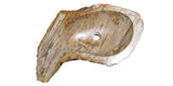 Allstone 28"x17"x6" Petrified Wood Stone Vessel Sink, Brown, Taupe PEWD-#044