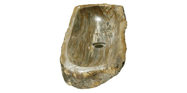 Allstone 31″x11″x5″ Petrified Wood Stone Vessel Sink, Brown, PEWD-#095