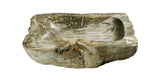 Allstone 23"x17"x6" Petrified Wood Stone Vessel Sink, Beige, Brown, Taupe, PEWD-#134