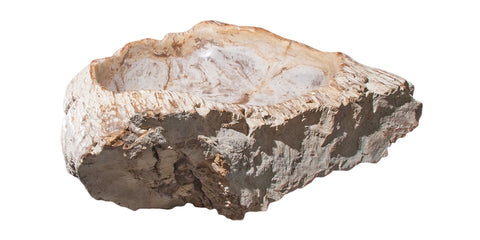 Allstone 30"x27"x9.5" Petrified Wood Stone Vessel Sink, Beige, PEWD-#2105