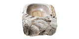 Allstone 33"x16.5"x7.5" Petrified Wood Stone Vessel Sink, Beige, Taupe, PEWD-#2124