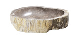 Allstone 23"x18.5"x5.5" Petrified Wood Stone Vessel Sink, Beige, Taupe, PEWD-#244