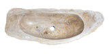 Allstone 35.5"x13"x6" Petrified Wood Stone Vessel Sink, Beige, PEWD-#273