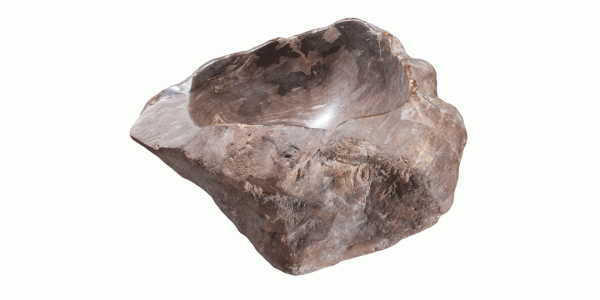 21.5" Petrified Wood Stone Vessel Sink, Beige, Brown, PEWD-#3066