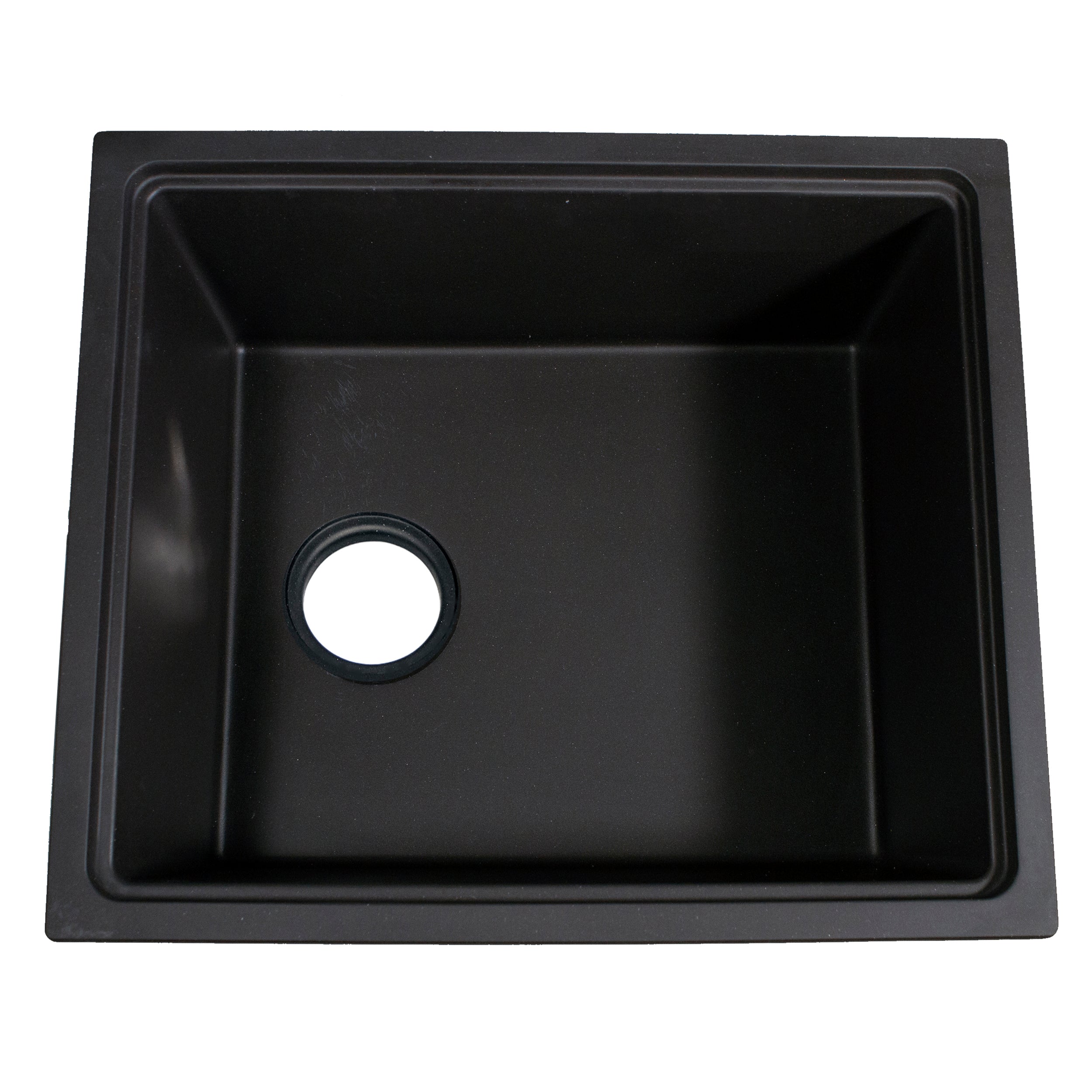 Nantucket Sinks Rockport 22" Dual Mount Granite Composite Workstation Kitchen Sink with Accessories, Black, PR2219PS-BL