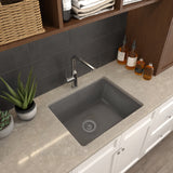 Nantucket Sinks Rockport 25" Dual Mount Granite Composite Laundry Sink, Titanium, PR2522-DM-TI