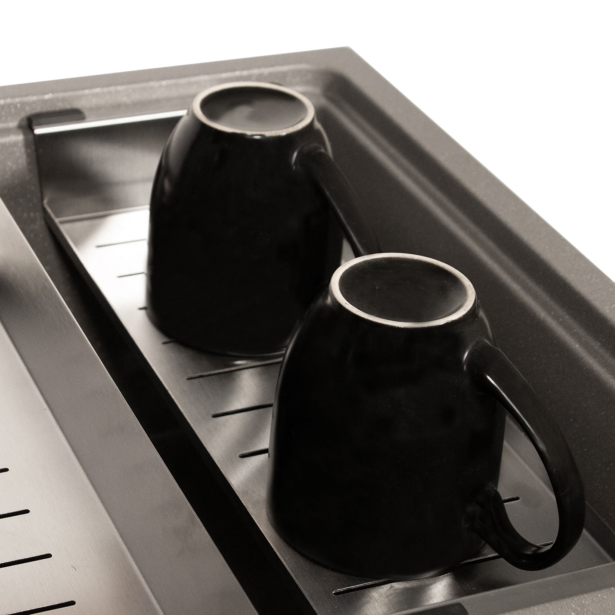 Nantucket Sinks Rockport 30" Dual Mount Granite Composite Workstation Kitchen Sink with Accessories, Titanium, PR3019PS-TI