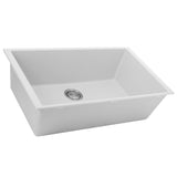 Nantucket Sinks Plymouth 33" Granite Composite Kitchen Sink, White, PR3320-W-UM