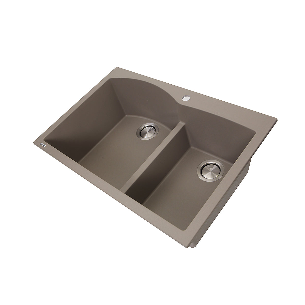 Nantucket Sinks Plymouth 33" Granite Composite Kitchen Sink, 60/40 Double Bowl, Truffle, PR6040-TR