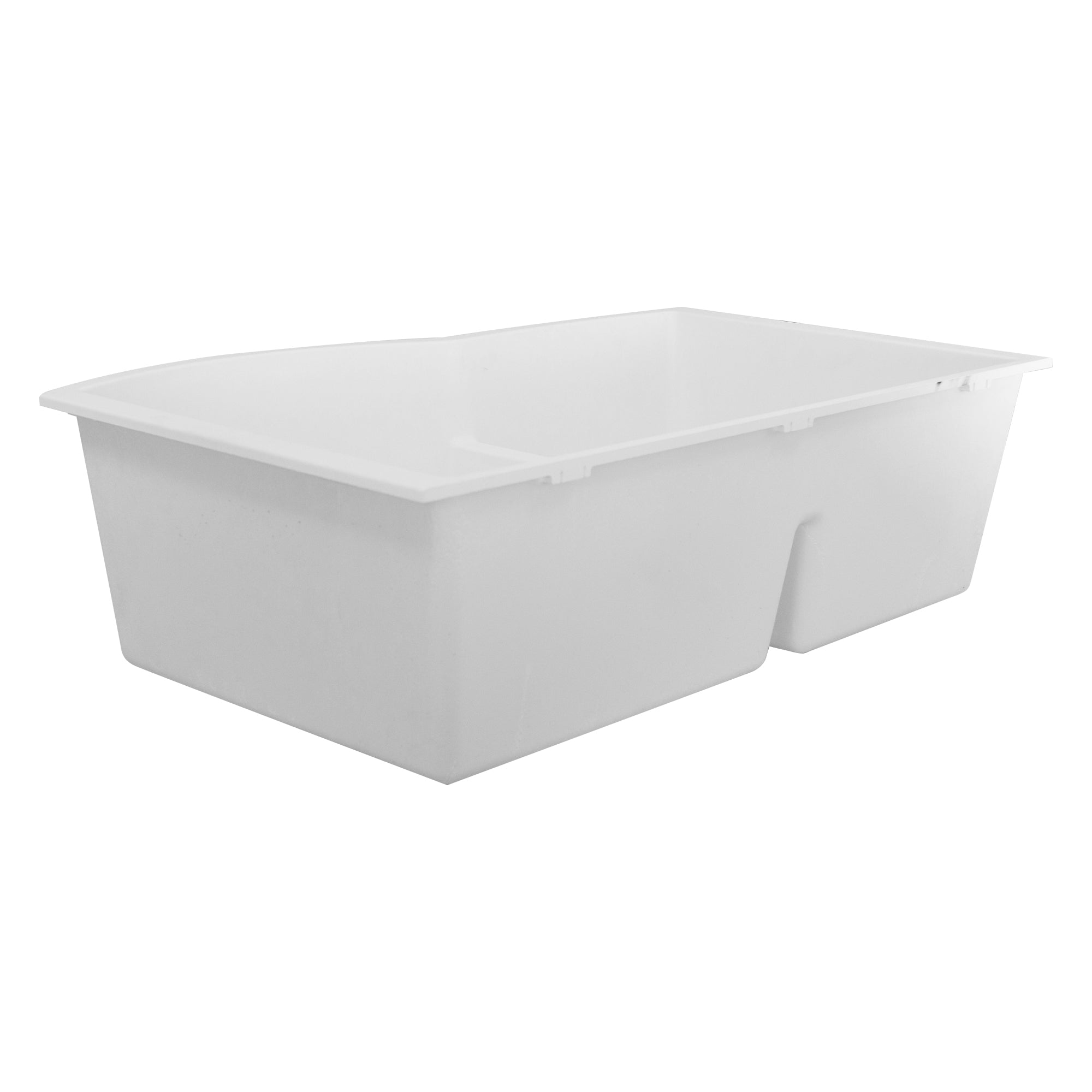 Nantucket Sinks Plymouth 33" Granite Composite Kitchen Sink, 60/40 Double Bowl, White, PR6040-W-UM