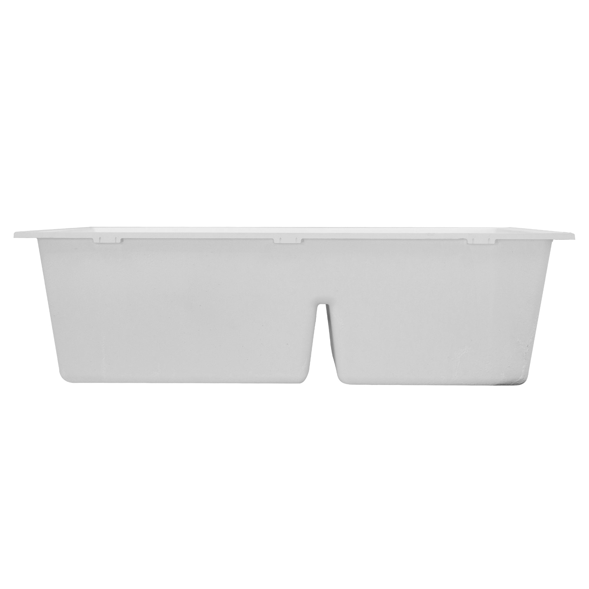 Nantucket Sinks Plymouth 33" Granite Composite Kitchen Sink, 60/40 Double Bowl, White, PR6040-W-UM