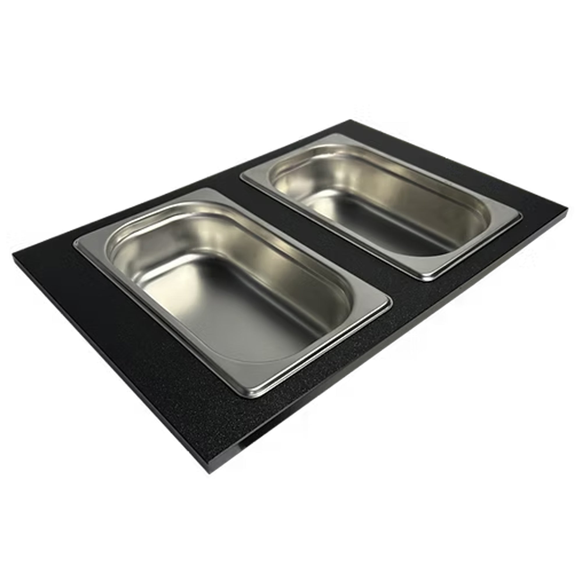 Nantucket Sinks Premium Kitchen 18" Pro Series Prep Station Condiment Tray HDPE/Stainless Steel, PS20B-REC2
