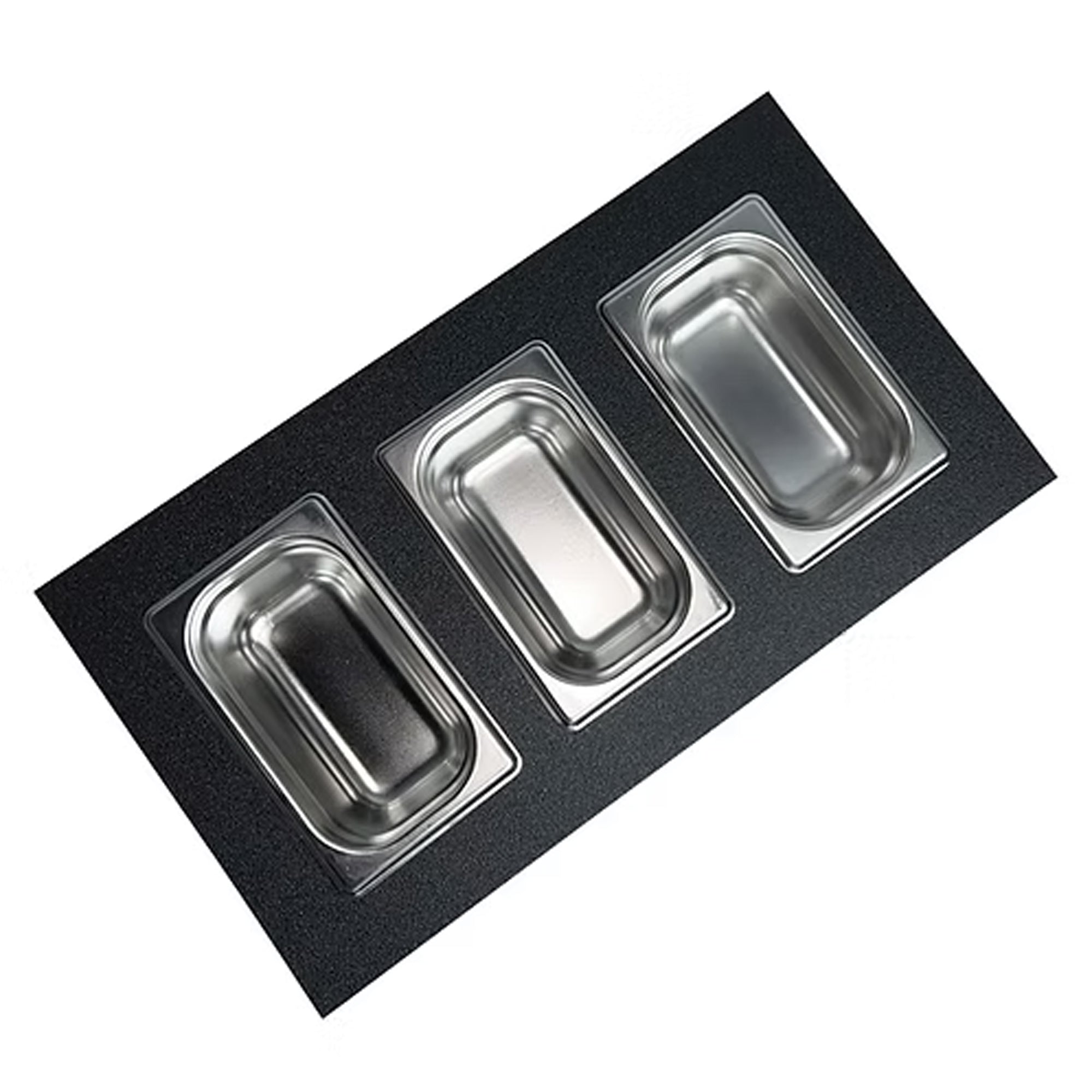 Nantucket Sinks Premium Kitchen 18" Pro Series Prep Station Condiment Tray HDPE/Stainless Steel, PS20B-REC3