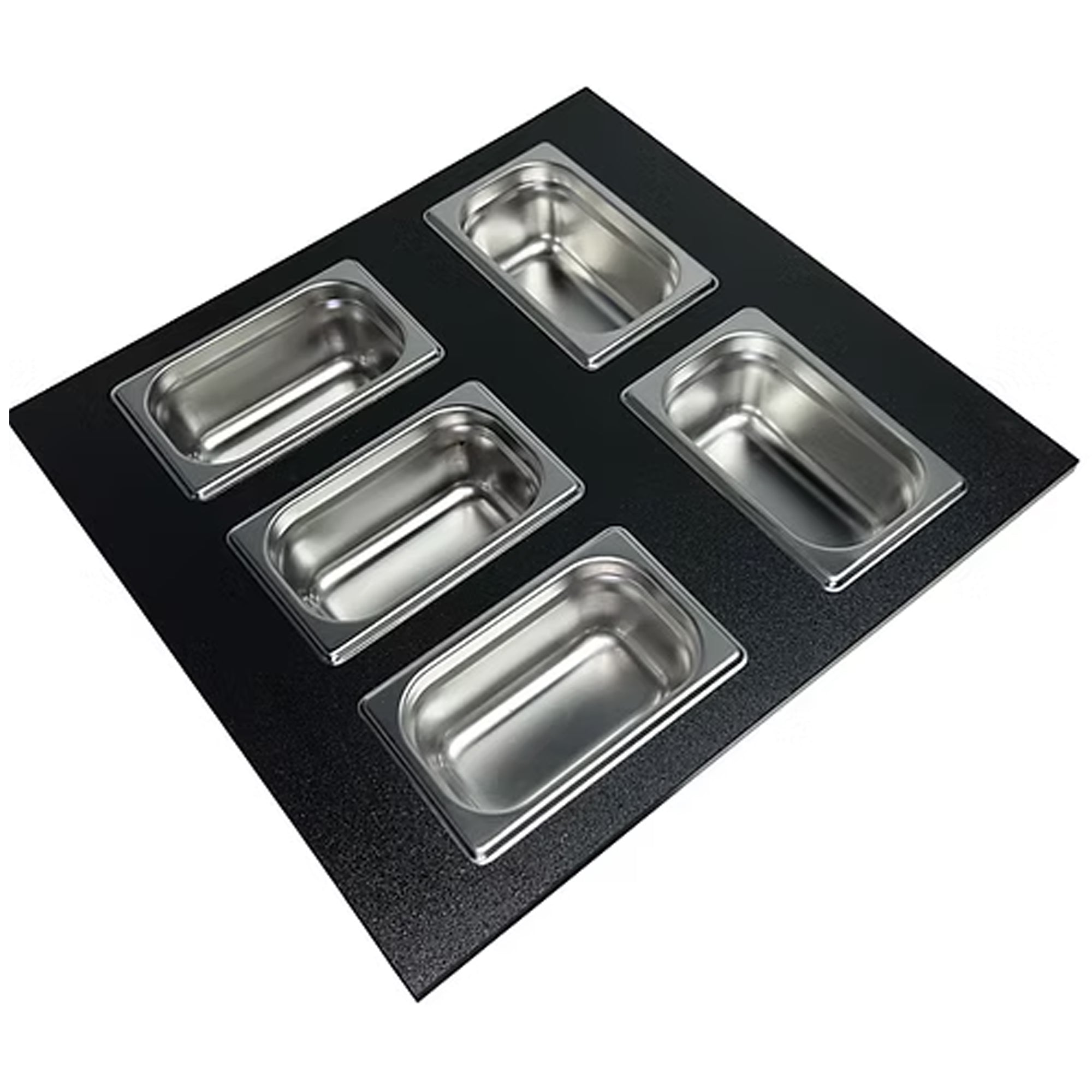 Nantucket Sinks Premium Kitchen 18" Pro Series Prep Station Condiment Tray HDPE/Stainless Steel, PS20B-REC5