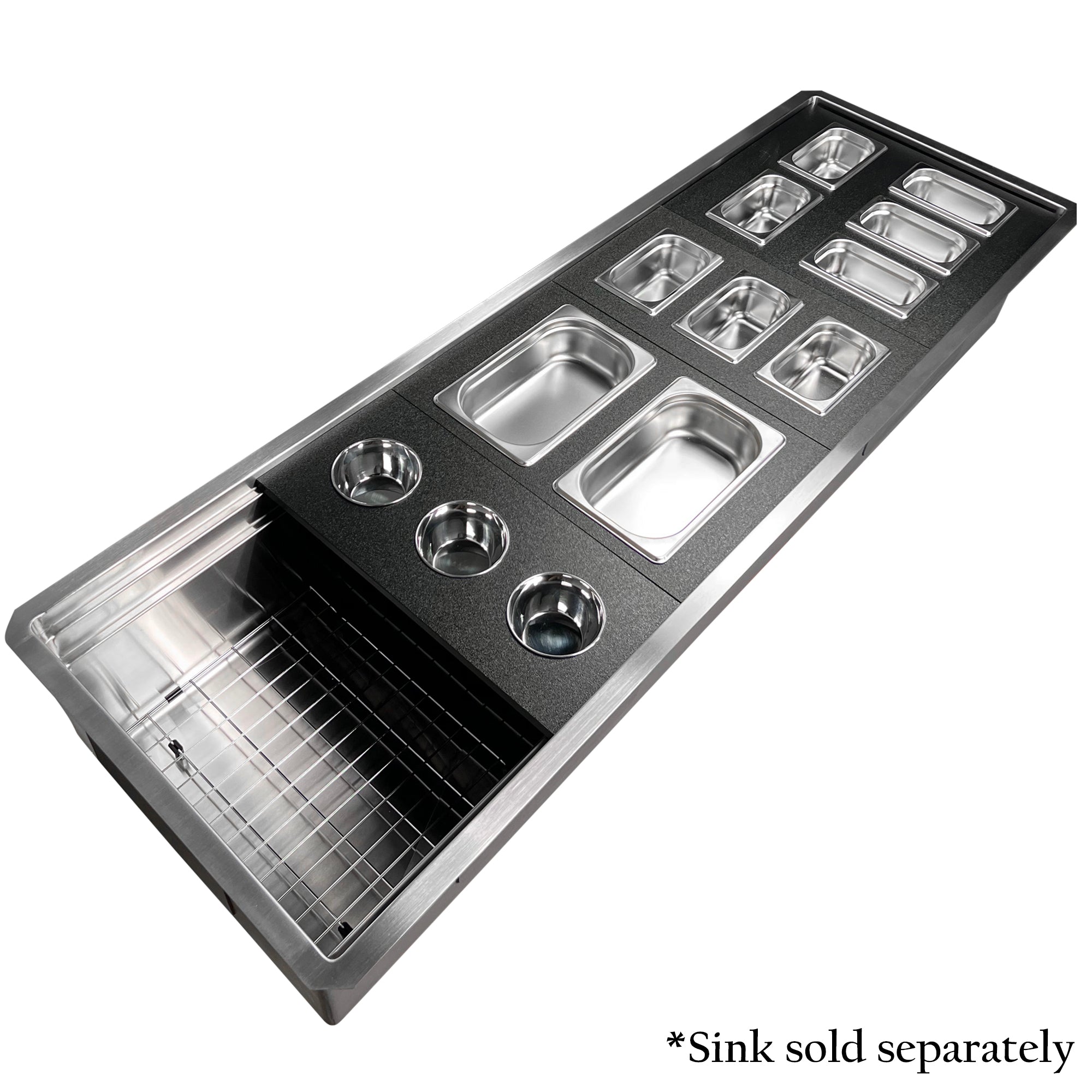 Nantucket sinks premium kitchen 18 prep station condiment tray hdpe/stainless steel alternate product image