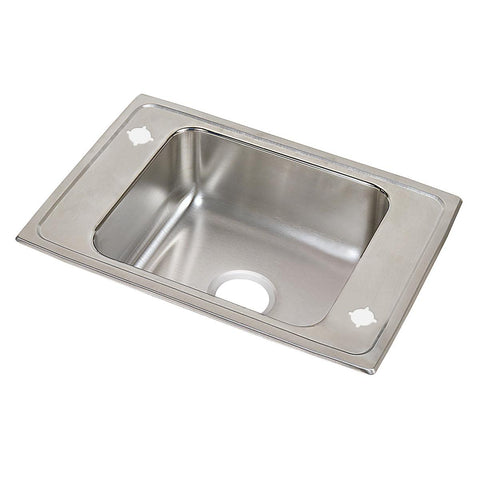 Elkay Celebrity 25" Drop In/Topmount Stainless Steel Classroom Sink, Brushed Satin, 2LM Faucet Holes, PSDKR25172LM