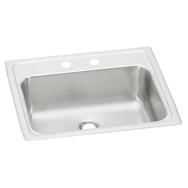 Elkay Celebrity 19" Rectangular Drop In/Topmount Stainless Steel ADA Bathroom Sink, Brushed Satin, 2 Faucet Holes, PSLVR19172