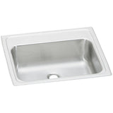 Elkay Celebrity 19" Rectangular Drop In/Topmount Stainless Steel ADA Bathroom Sink, Brushed Satin, No Faucet Hole, PSLVR1917LO0