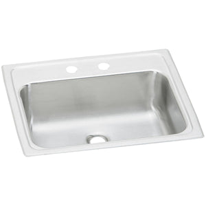Alternate Image for Elkay Celebrity 19" Rectangular Drop In/Topmount Stainless Steel ADA Bathroom Sink, Brushed Satin, 2 Faucet Holes, PSLVR1917LO2