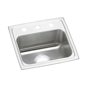 Alternate Image for Elkay Celebrity 17" Drop In/Topmount Stainless Steel Kitchen Sink, Brushed Satin, No Faucet Hole, PSR17160