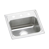 Elkay Celebrity 17" Drop In/Topmount Stainless Steel Kitchen Sink, Brushed Satin, No Faucet Hole, PSR17160