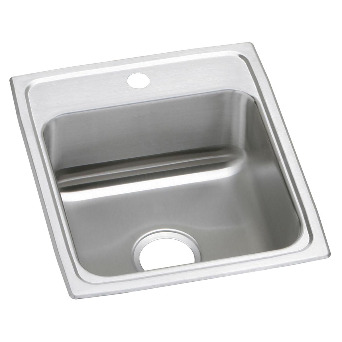 Elkay Celebrity 17" Drop In/Topmount Stainless Steel Kitchen Sink, Brushed Satin, 1 Faucet Hole, PSR17201