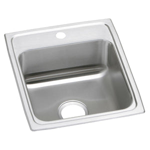 Alternate Image for Elkay Celebrity 17" Drop In/Topmount Stainless Steel Kitchen Sink, Brushed Satin, 1 Faucet Hole, PSR17201