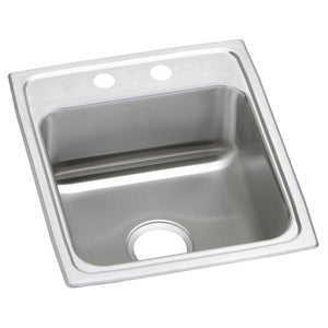 Alternate Image for Elkay Celebrity 17" Drop In/Topmount Stainless Steel Kitchen Sink, Brushed Satin, 2 Faucet Holes, PSR17202