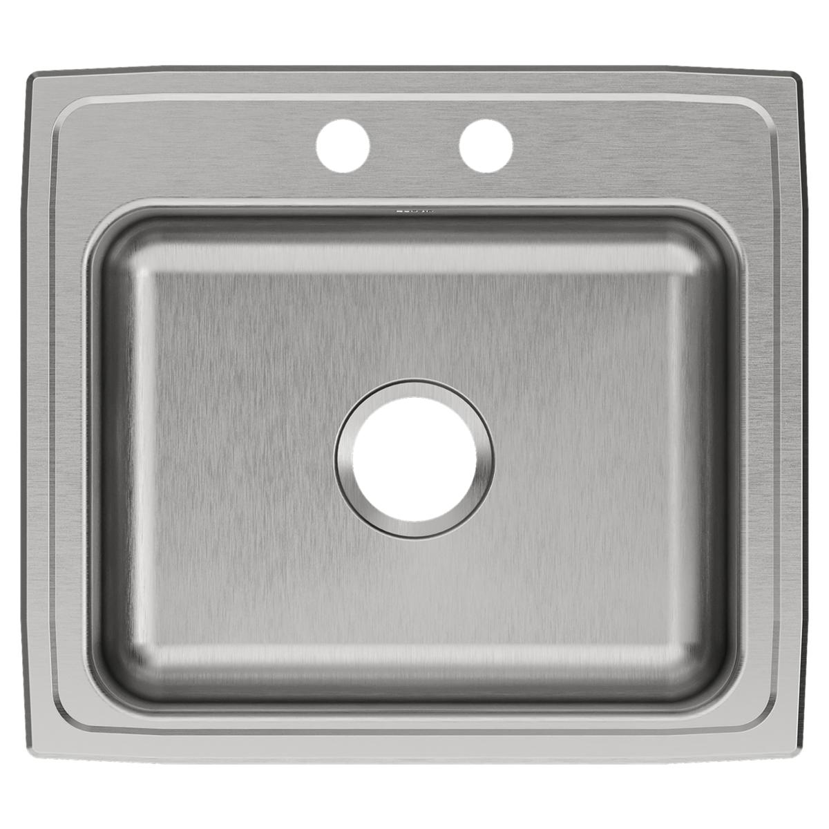 Elkay Celebrity 22" Drop In/Topmount Stainless Steel Kitchen Sink, Brushed Satin, 2 Faucet Holes, PSR22192