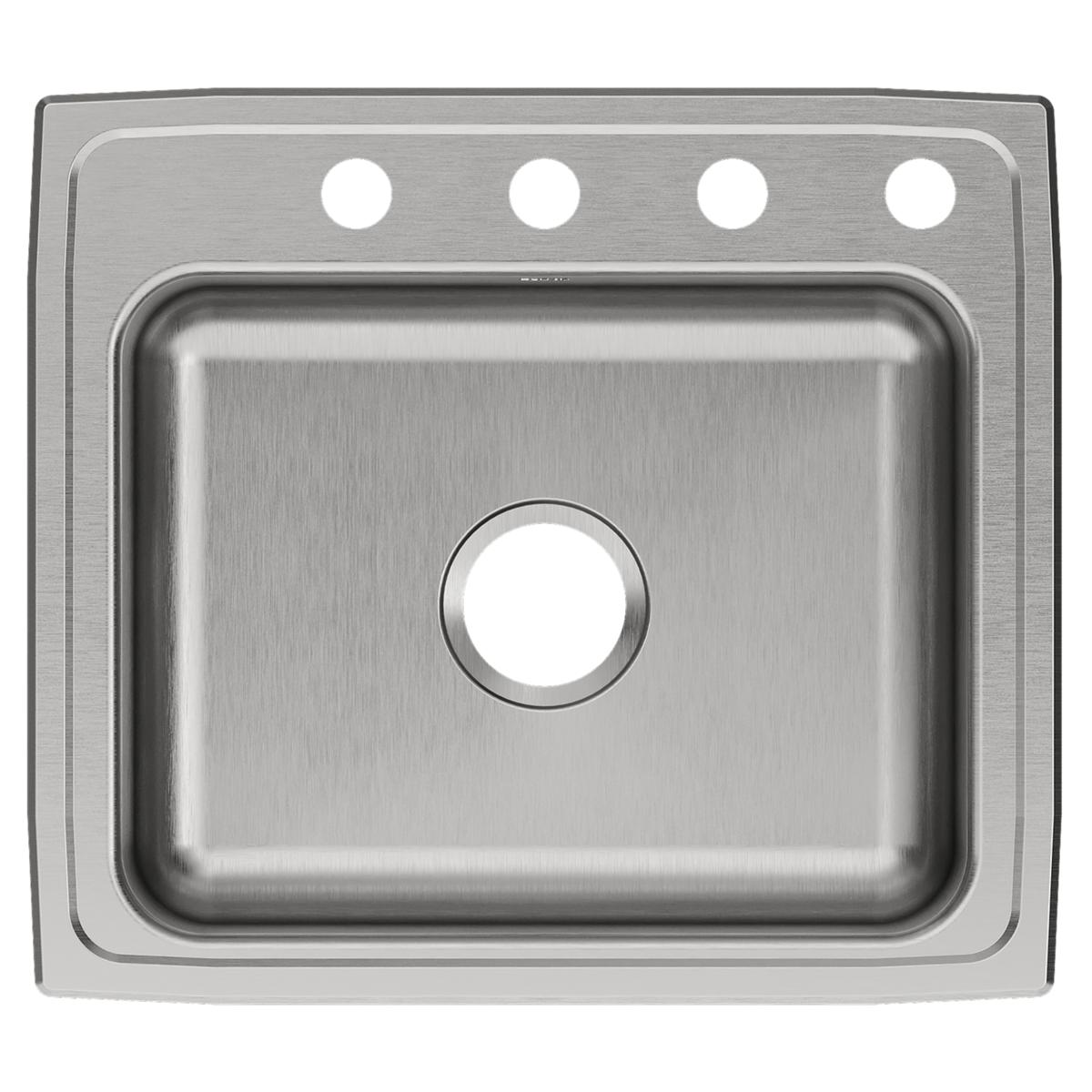 Elkay Celebrity 22" Drop In/Topmount Stainless Steel Kitchen Sink, Brushed Satin, 4 Faucet Holes, PSR22194