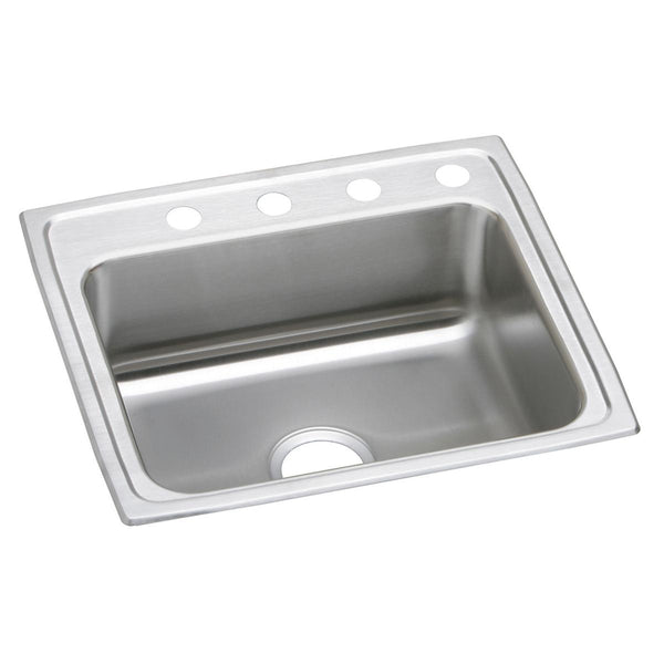 Elkay Celebrity 25" Drop In/Topmount Stainless Steel Kitchen Sink, Brushed Satin, 2 Faucet Holes, PSR25212