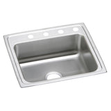 Elkay Celebrity 25" Drop In/Topmount Stainless Steel Kitchen Sink, Brushed Satin, No Faucet Hole, PSR25210