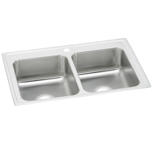 Alternate Image for Elkay Celebrity 33" Drop In/Topmount Stainless Steel Kitchen Sink, 50/50 Double Bowl, Brushed Satin, 1 Faucet Hole, PSR33221