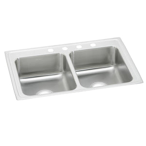 Alternate Image for Elkay Celebrity 43" Drop In/Topmount Stainless Steel Kitchen Sink, 50/50 Double Bowl, Brushed Satin, 3 Faucet Holes, PSR43223