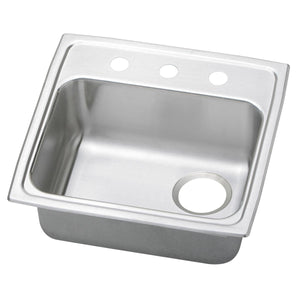 Alternate Image for Elkay Celebrity 20" Drop In/Topmount Stainless Steel ADA Utility Sink, Brushed Satin, 3 Faucet Holes, PSRADQ191955R3