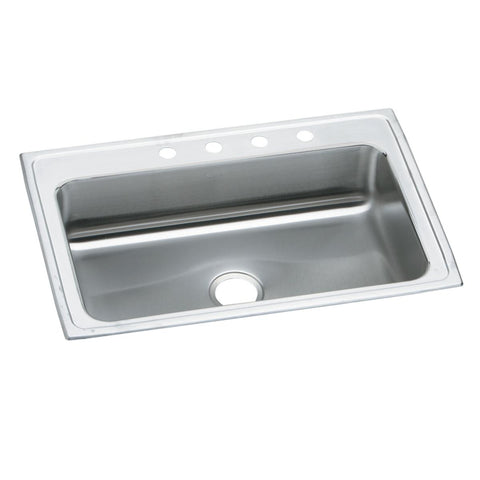 Elkay Celebrity 33" Drop In/Topmount Stainless Steel Kitchen Sink, Brushed Satin, 1 Faucet Hole, PSRS33221