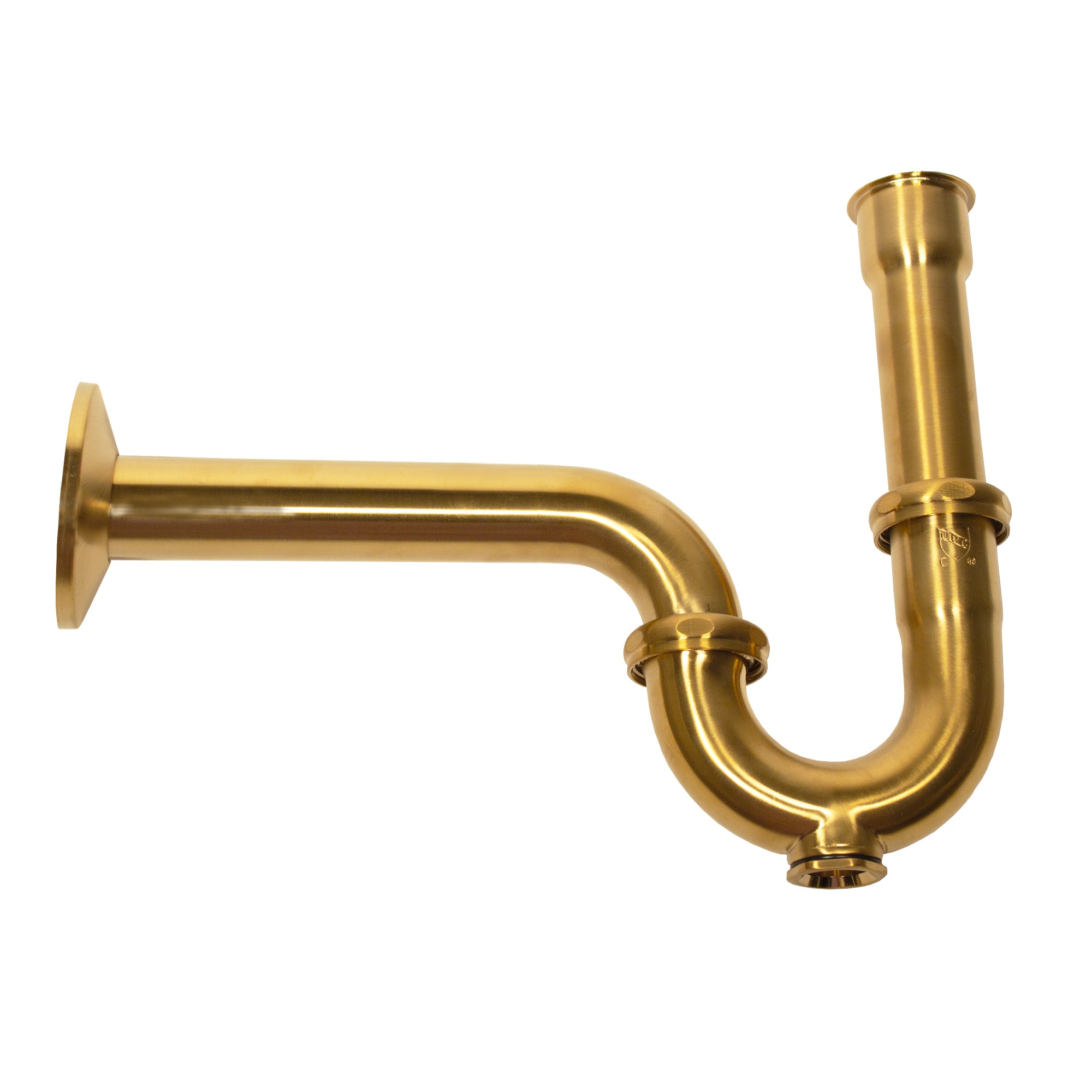 Nantucket Sinks Premium Accessories' P-Trap - Satin Brushed Brass, Brass/PVC, PT-SB
