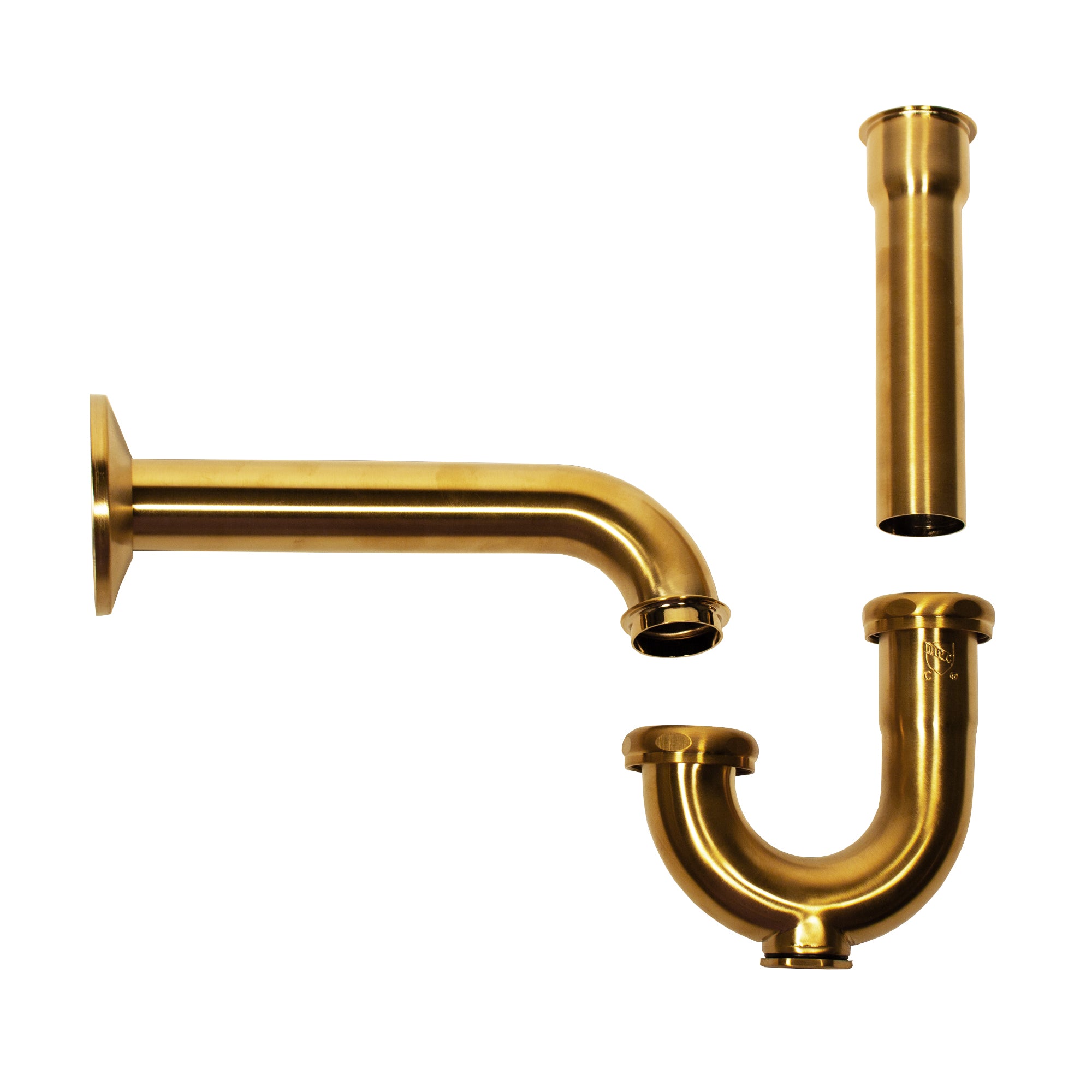 Nantucket Sinks Premium Accessories' P-Trap - Satin Brushed Brass, Brass/PVC, PT-SB