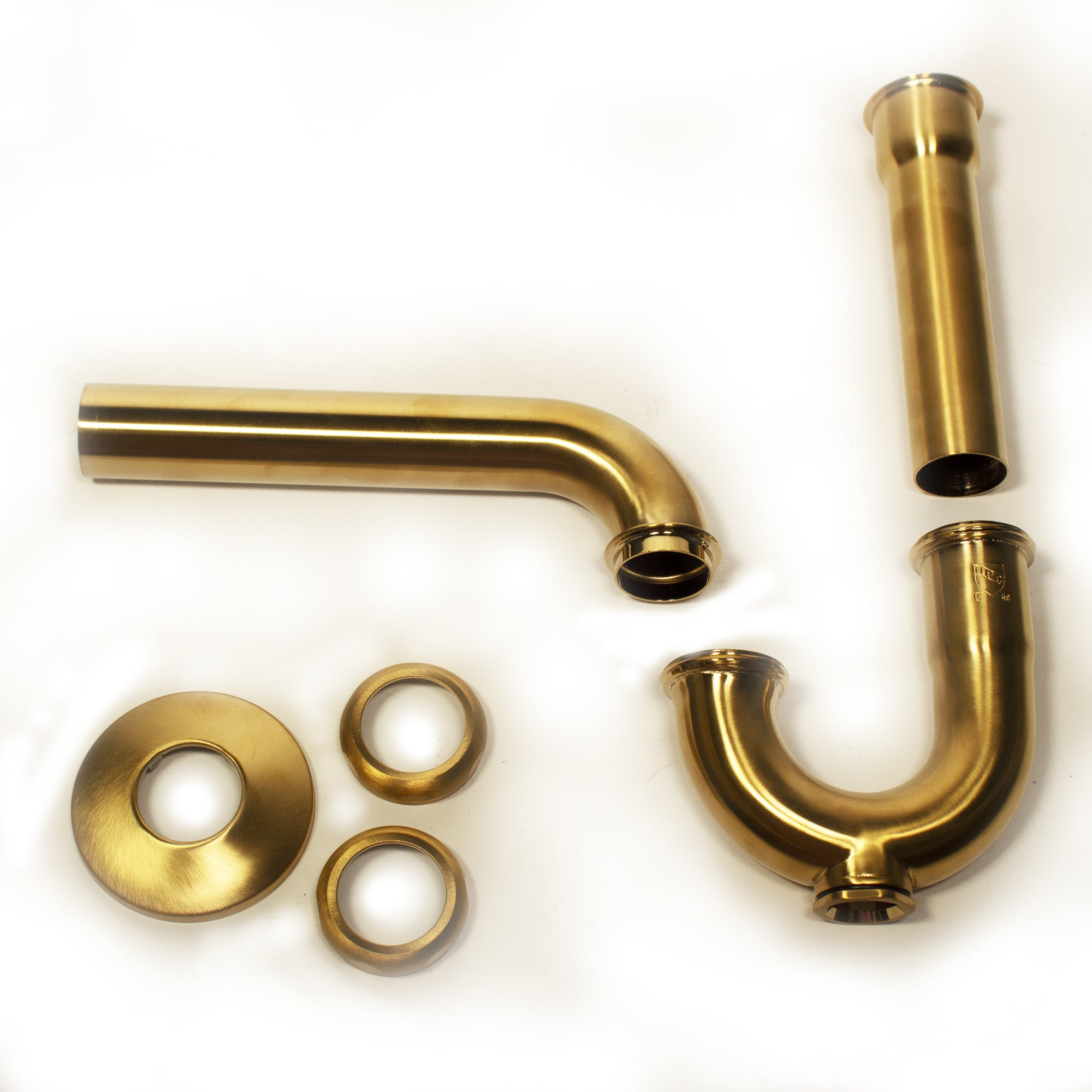 Nantucket Sinks Premium Accessories' P-Trap - Satin Brushed Brass, Brass/PVC, PT-SB