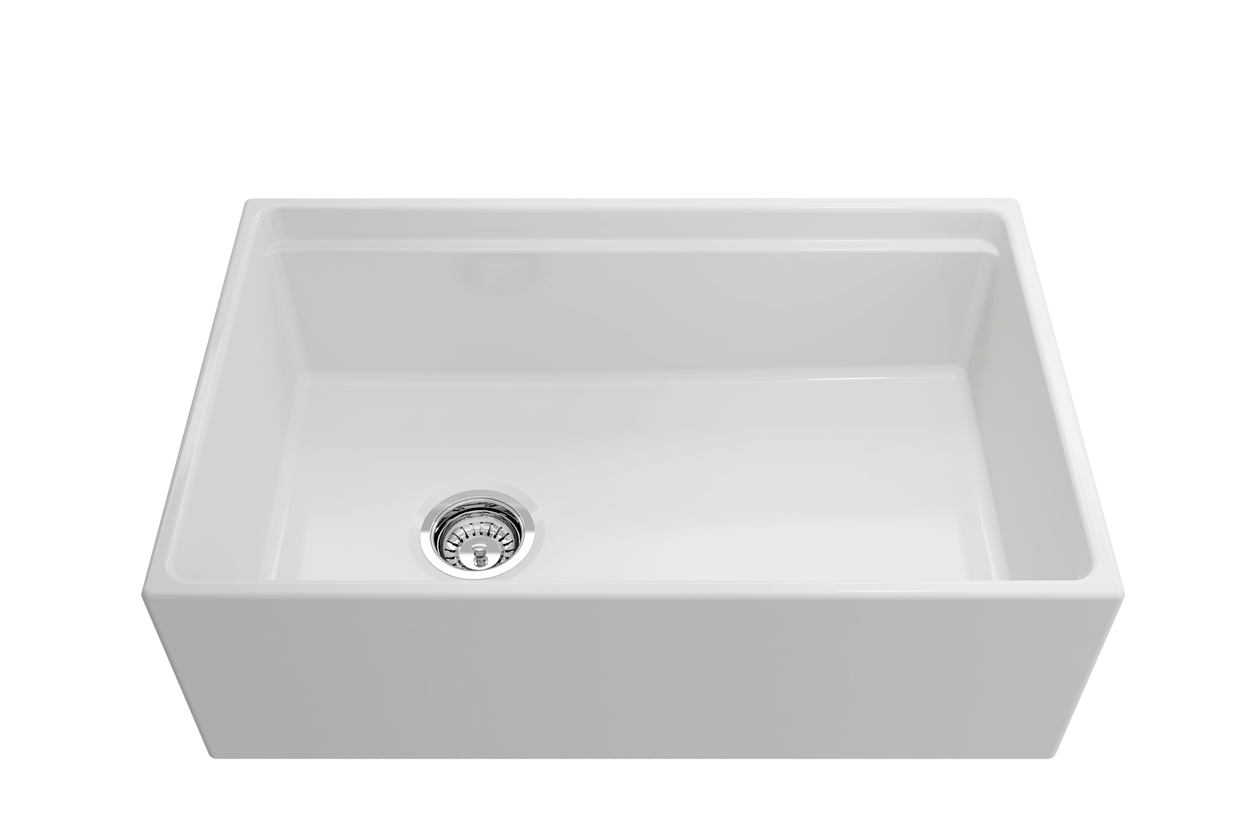 BOCCHI Contempo 30" Fireclay Workstation Farmhouse Sink Kit with Faucet and Accessories, White (sink) / Chrome (faucet), 1344-001-2020CH