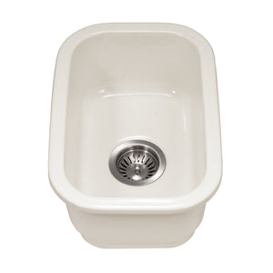 Alternate Image for Houzer Platus 13 inch Biscuit Fireclay Undermount Single Bowl Bar Sink- PTB-1318 BQ-C