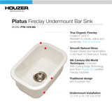 Houzer Platus 13 inch Biscuit Fireclay Undermount Single Bowl Bar Sink- PTB-1318 BQ-C