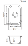 Houzer Platus 13 inch Biscuit Fireclay Undermount Single Bowl Bar Sink- PTB-1318 BQ-C