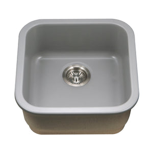 Alternate Image for Houzer 19" Fireclay Undermount Bar Sink, Grey, Platus Series, PTB-1919 GR