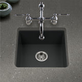 Houzer Platus 20 inch Black Fireclay Undermount Square Single Bowl Bar Sink - PTB-2020 BL