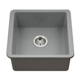 Houzer Platus 20 inch Gray Fireclay Undermount Square Single Bowl Bar Sink - PTB-2020 GR