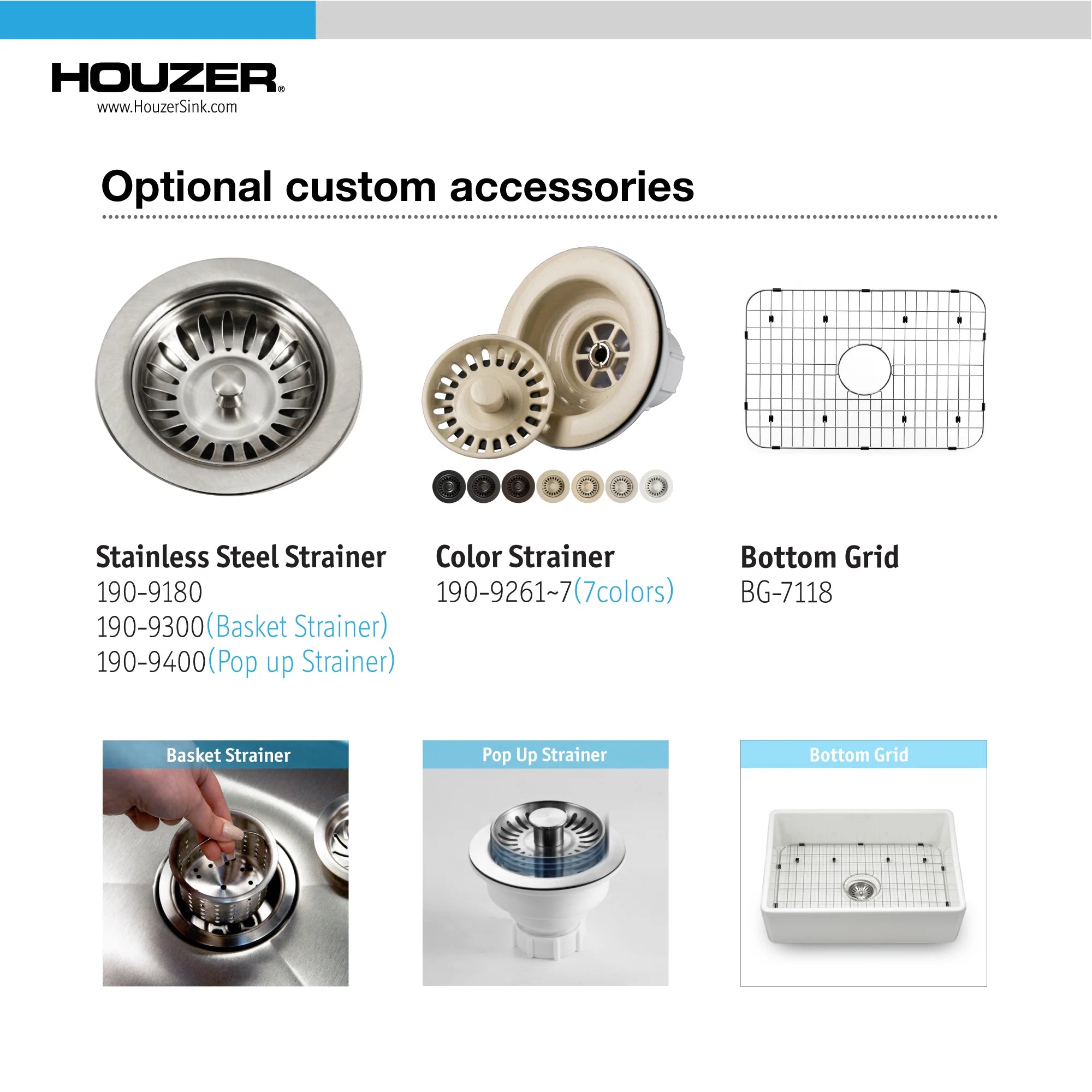 Houzer Stainless Steel Bottom Grid, BG-7118