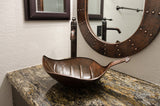 Installation Image of Premier Copper Products 21" Copper Bathroom Sink, Oil Rubbed Bronze, PVLFDB