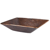 Premier Copper Products 17" Modern Rectangle Hand Forged Old World Copper Vessel Bathroom Sink, Matching Drain and Accessories, Oil Rubbed Bronze, BSP5_PVMRECDB-P